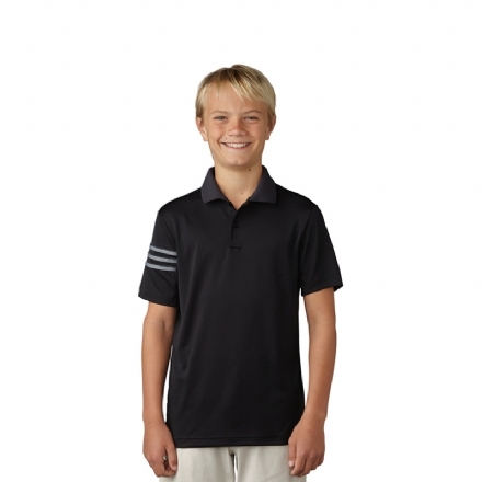 Adidas Junior Climacool 3-Stripes Polo - Black - Hole In One Golf