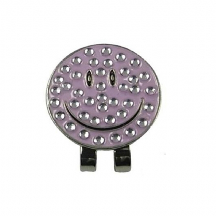 Golf Marker & Magnetic Hat Clip (Crystal Smiley Face) - Hole In One Golf