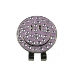 Golf Marker & Magnetic Hat Clip (Crystal Smiley Face) - golf marker  magnetic hat clip crystal smiley face - 1    - Hole In One Golf