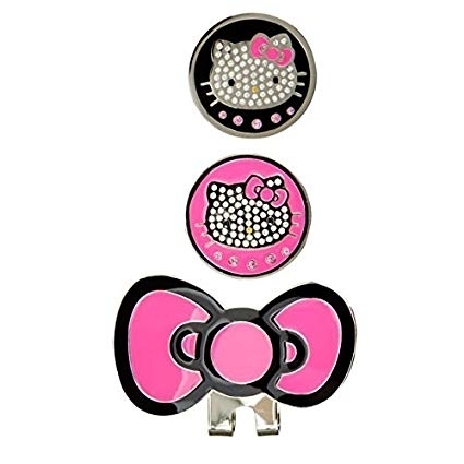 Hello Kitty Couture Crystal Hat Clip and Ball Marker - hello kitty couture crystal hat clip and ball marker - 1    - Hole In One Golf