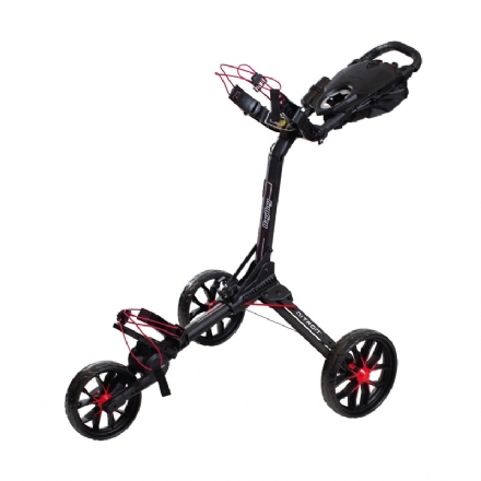 Bagboy Nitron Auto-Open Push Cart- Black/Red - bagboy nitron auto open push cart  battleship blackred - 2    - Hole In One Golf