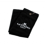 John Letters Unisex Tri Fold Golf Towel - john letters unisex tri fold golf towel - 1   Black - Hole In One Golf