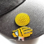 Magnetic Ball Marker Hat Clip- Yellow Glove - magnetic ball marker hat clip  yellow glove - 2    - Hole In One Golf