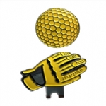 Magnetic Ball Marker Hat Clip- Yellow Glove - magnetic ball marker hat clip  yellow glove - 1    - Hole In One Golf